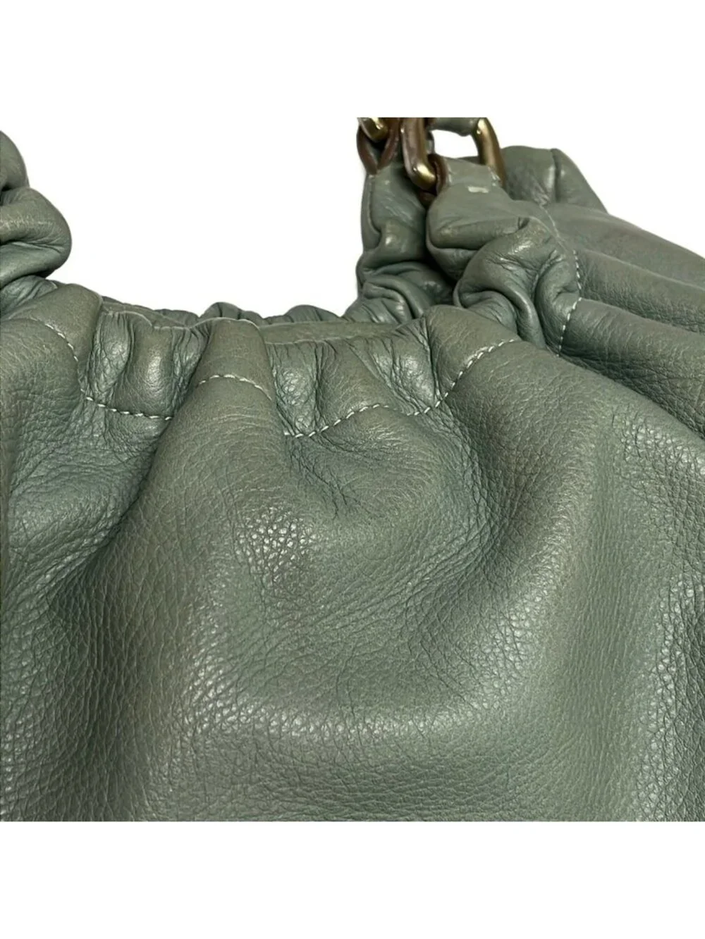 Max Mara Handbag Light Green Leather